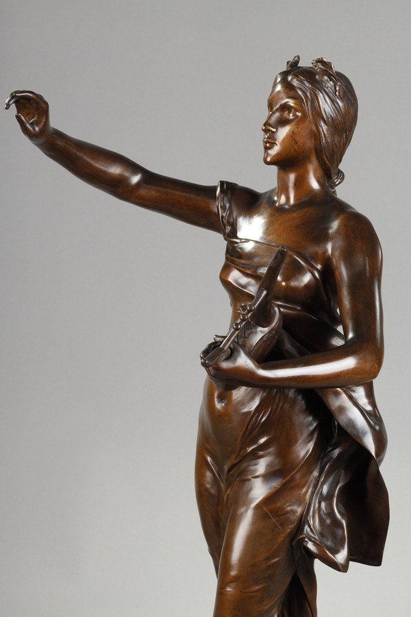 Figura in bronzo con patina "Muse des bois" dopo Henri-Louis Levasseur