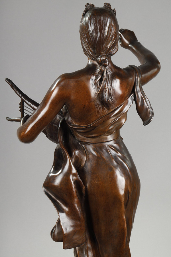 Figura in bronzo con patina "Muse des bois" dopo Henri-Louis Levasseur