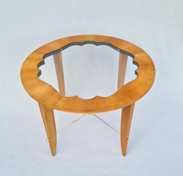 Table Basse Art Déco En Merisier Et Bronze