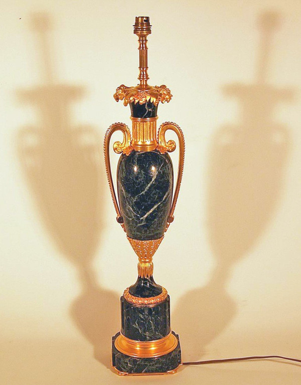 Maison Jansen Important Marble And Gilt Bronze Lamp Ht 98 Cm