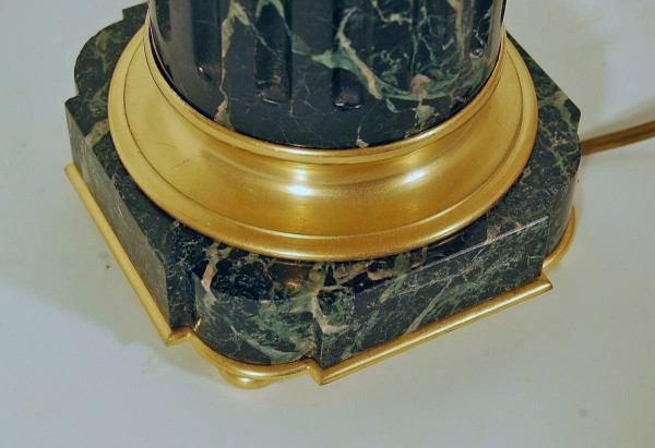 Maison Jansen Important Marble And Gilt Bronze Lamp Ht 98 Cm