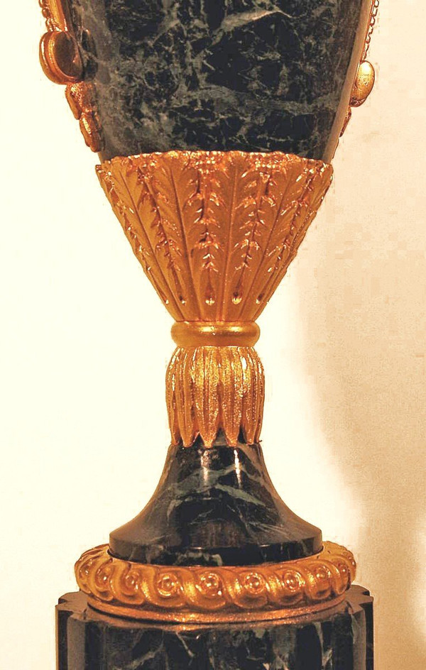 Maison Jansen Important Marble And Gilt Bronze Lamp Ht 98 Cm
