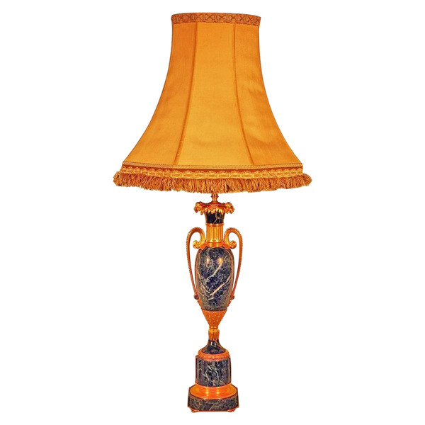 Maison Jansen Important Marble And Gilt Bronze Lamp Ht 98 Cm