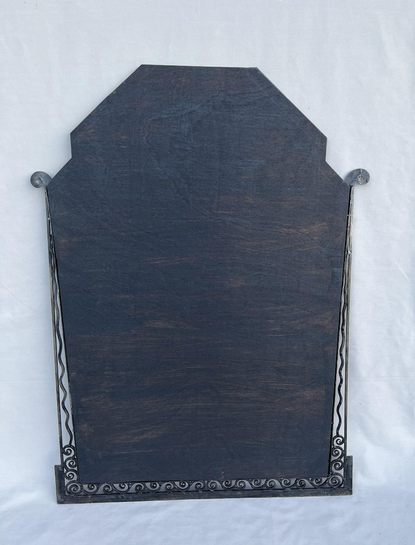 Large Art Deco Wrought Iron Mirror