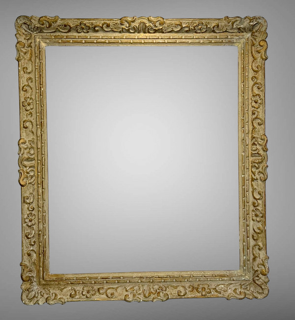 CADRE ANCIEN MONTPARNASSE EN BOIS SCULPTÉ PATINÉ POUR PEINTURE 60 CM X 51 CM