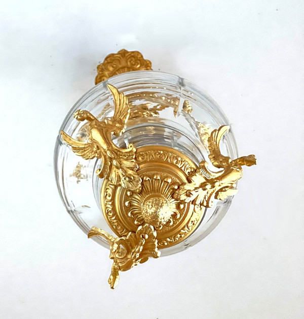 Cut glass and gilded bronze lantern