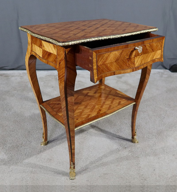Small Precious Wood Coffee Table, Louis XV style - 1st part 19th century