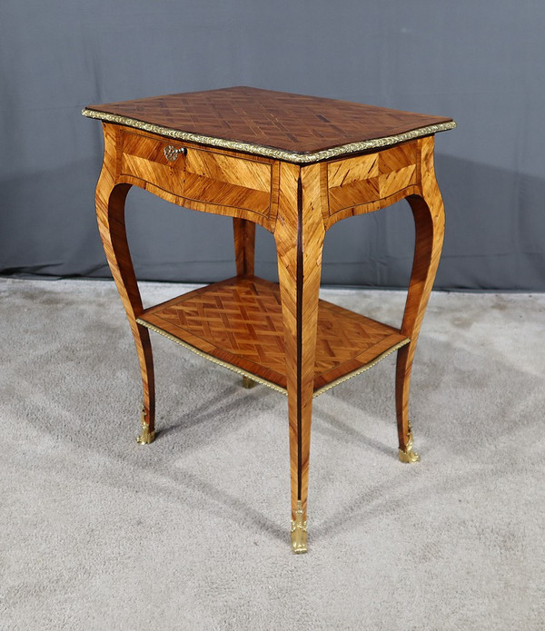 Small Precious Wood Coffee Table, Louis XV style - 1st part 19th century