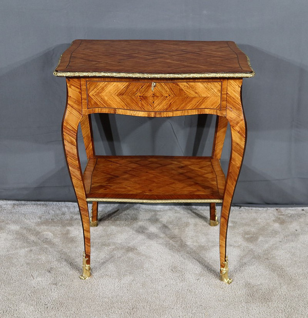 Small Precious Wood Coffee Table, Louis XV style - 1st part 19th century