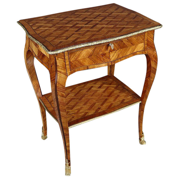 Small Precious Wood Coffee Table, Louis XV style - 1st part 19th century