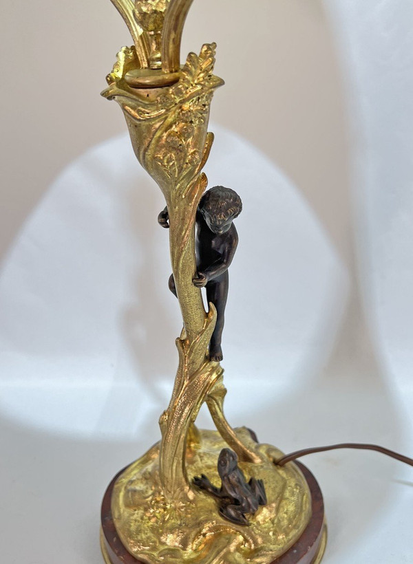 Lamp In Gilt And Patinated Bronze Auguste Delafontaine (1813-1892)