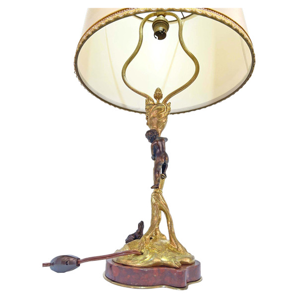 Lamp In Gilt And Patinated Bronze Auguste Delafontaine (1813-1892)