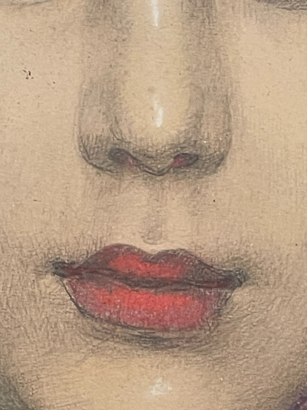 Portrait of a veiled woman by Gustave BRISGAND (1867-1944), Art Déco, France