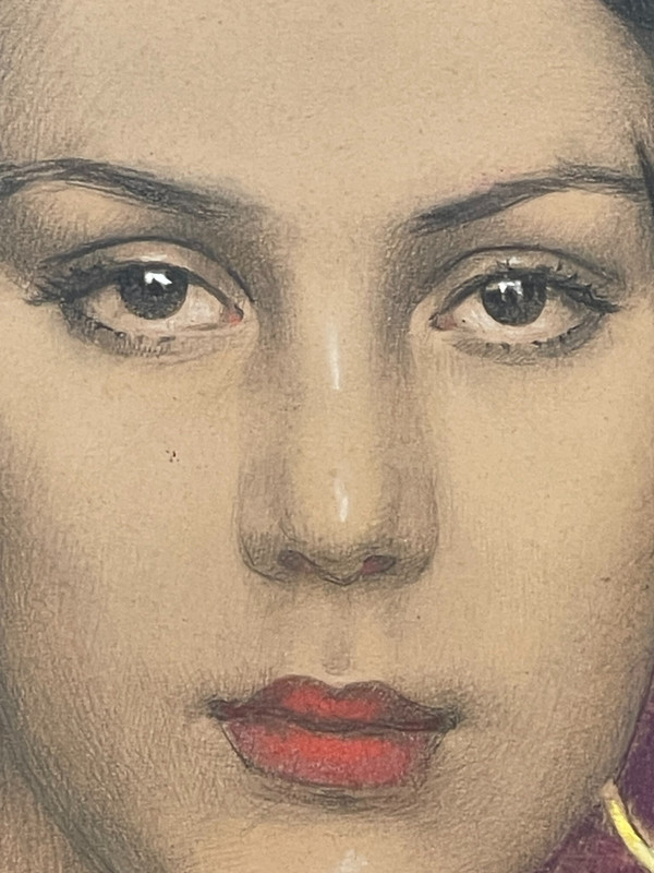 Portrait of a veiled woman by Gustave BRISGAND (1867-1944), Art Déco, France