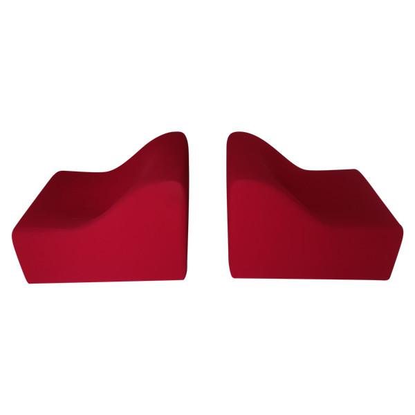 Pair of Chromatic model low chairs by Kwok Hoi Chan, for Steiner in unique pieces