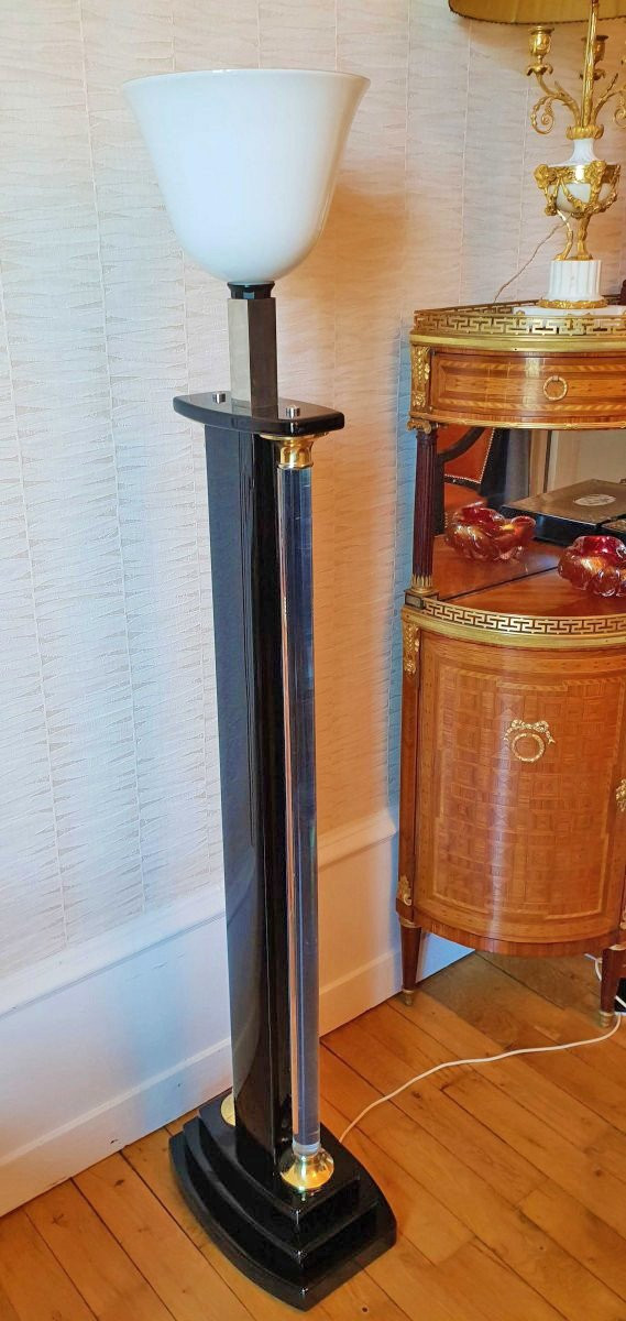 1970 Floor Lamp Lacquer And Lucite By Eric Maville And Jean Claude Mahey