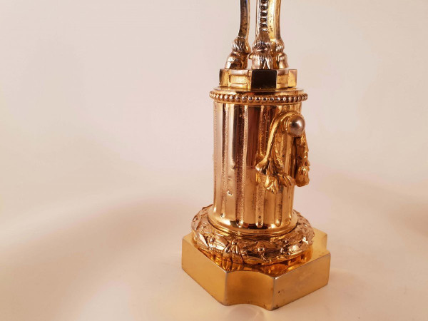 Paar Kerzenhalter mit Athener Widdern