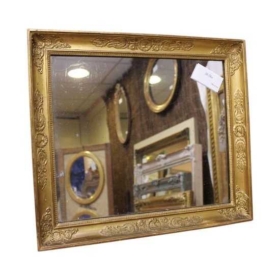 Kleiner goldener Empire-Rechteckspiegel 41 x 47