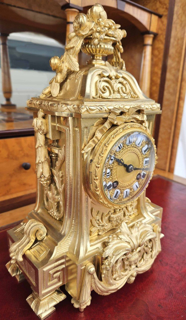 Louis XVI Borne Clock In Gilt Bronze