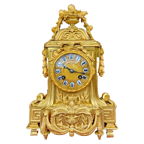 Louis XVI Borne Clock In Gilt Bronze