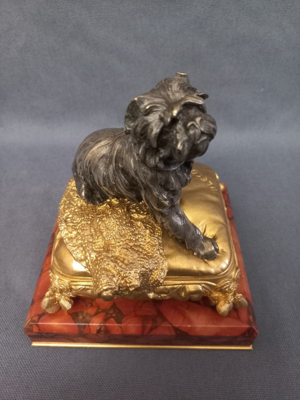 P Lecourtier Schmuckschatulle Silberbronze Und Goldbronze