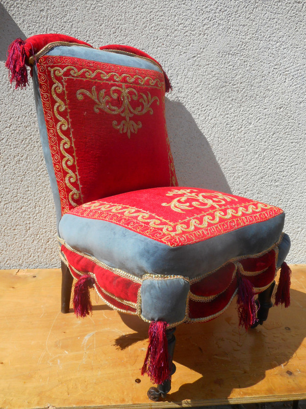 Pair of Napoleon III period low chairs