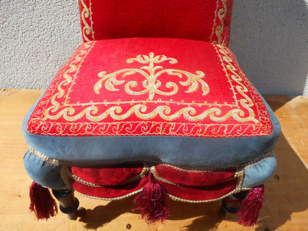 Pair of Napoleon III period low chairs