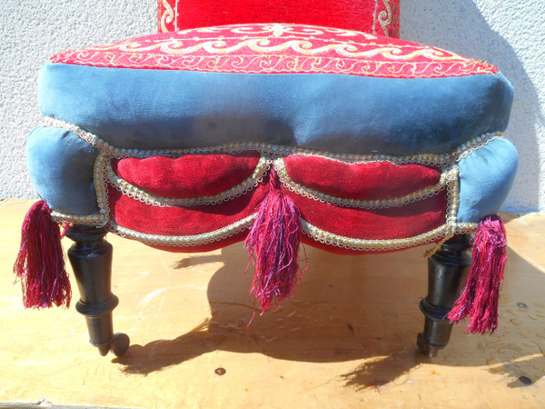 Pair of Napoleon III period low chairs