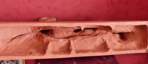 Scultura in terracotta Odalisca con capre di Georges GORI (XIX-XX)