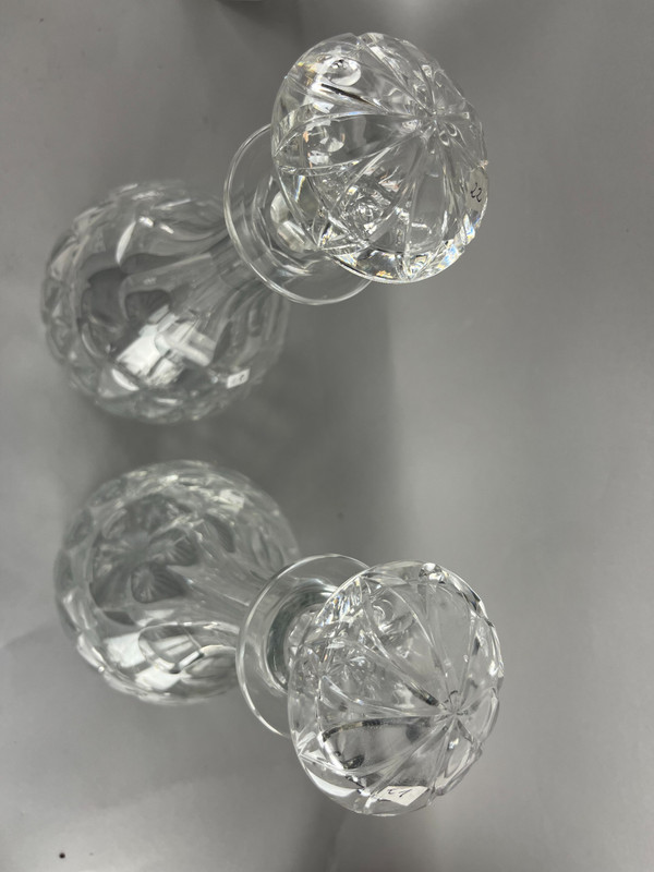 Coppia di caraffe di cristallo