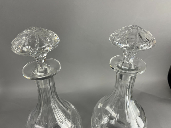 Coppia di caraffe di cristallo