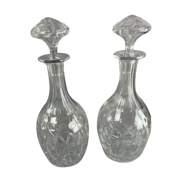 Coppia di caraffe di cristallo