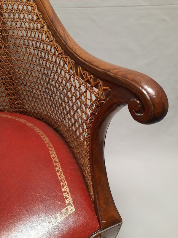 Fauteuil De Bureau Hollandais XVIIIe Siècle Assise En Cuir