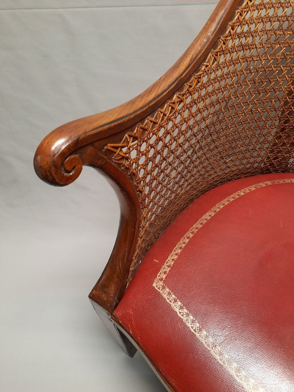 Fauteuil De Bureau Hollandais XVIIIe Siècle Assise En Cuir