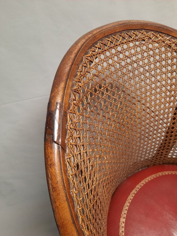 Fauteuil De Bureau Hollandais XVIIIe Siècle Assise En Cuir