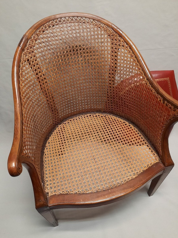 Fauteuil De Bureau Hollandais XVIIIe Siècle Assise En Cuir