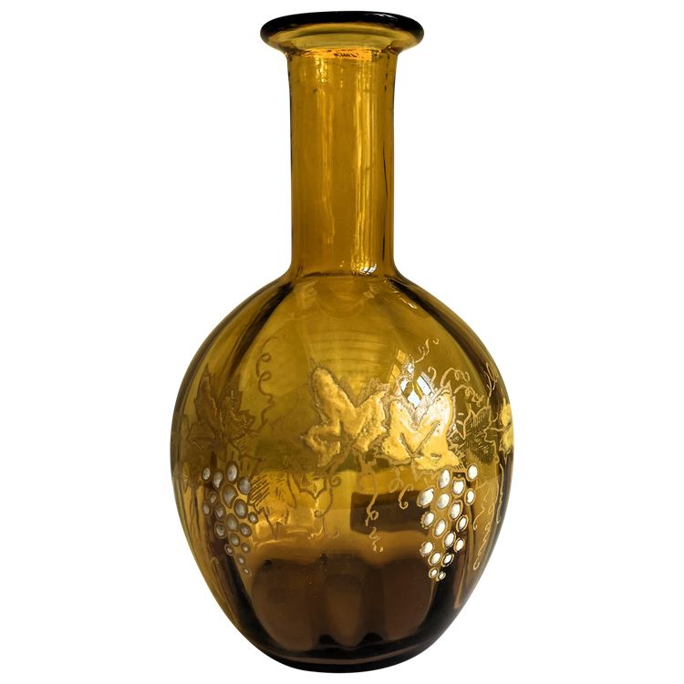 Carafe verre à décor relief signée LEGRAS, fin XIXème siècle.