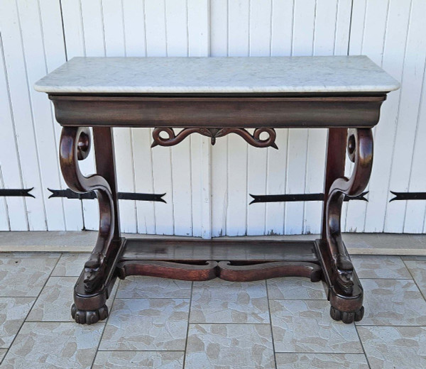 Consolle In Noce “con Serpenti” Italia 1830 Circa