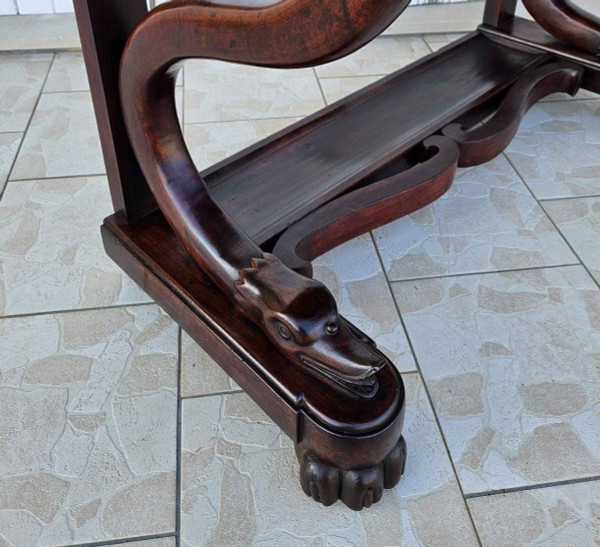 Consolle In Noce “con Serpenti” Italia 1830 Circa