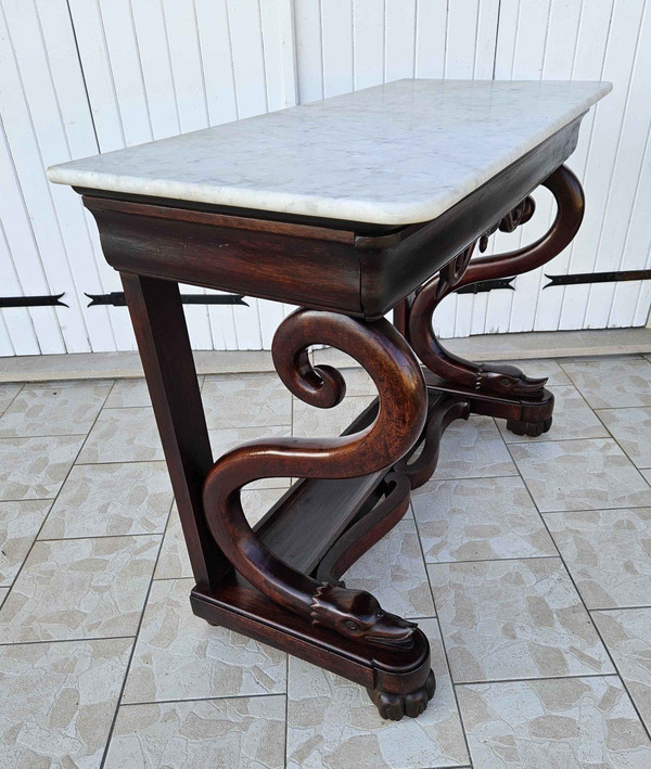 Consolle In Noce “con Serpenti” Italia 1830 Circa