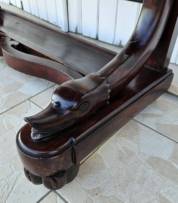 Consolle In Noce “con Serpenti” Italia 1830 Circa