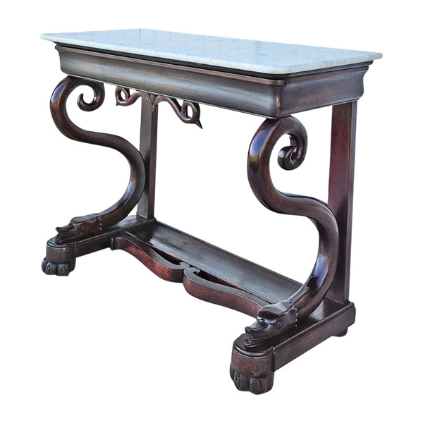 Consolle In Noce “con Serpenti” Italia 1830 Circa
