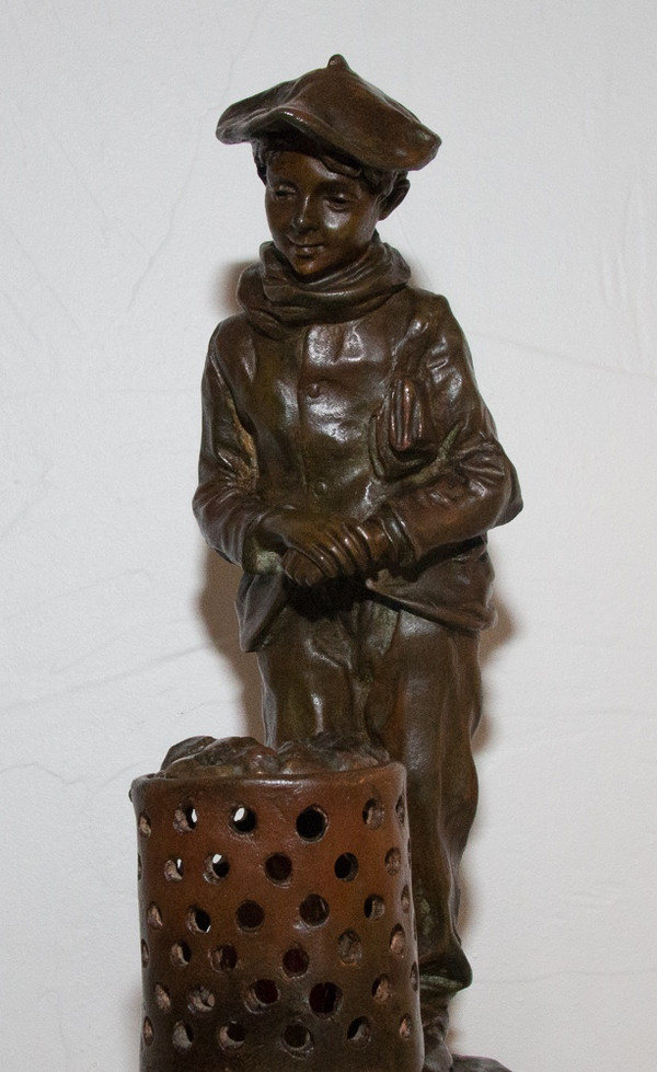 Luce Notturna In Bronzo Firmata J Cardona Epoca 1900