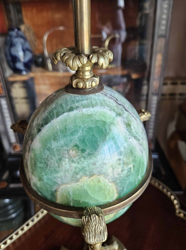 Lampada Spath in bronzo e fluorite firmata Maison Charles
