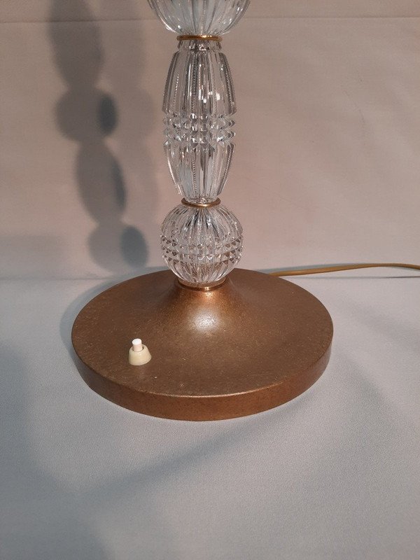 Grde Lampe En Cristal Taillé H 75 Cm