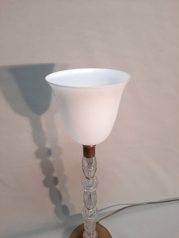 Grde Lampe En Cristal Taillé H 75 Cm
