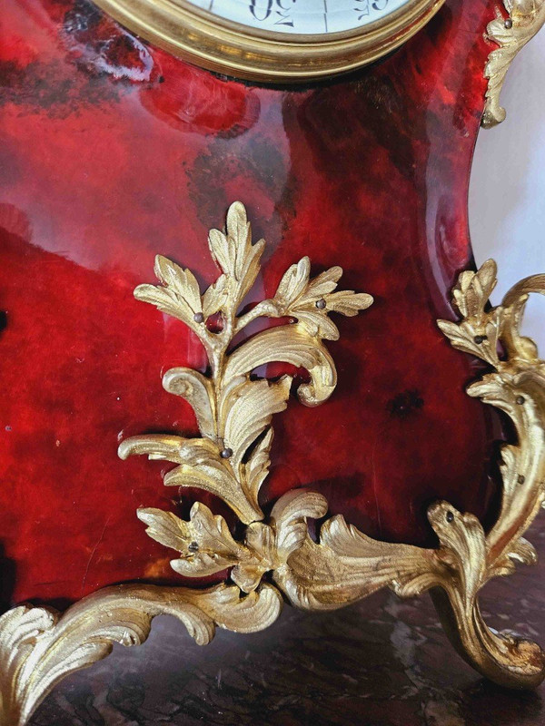 Cartel St L.xv Clock In Tortoiseshell And Gilt Bronze