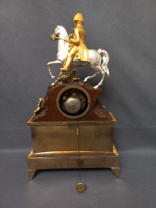 Orologio Napoleone Bonaparte In Bronzo Dorato E Argento, Inizio XIX Secolo