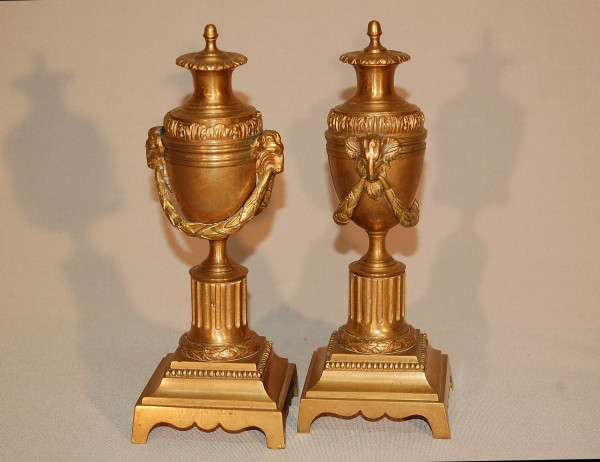 Paire De Flambeaux En Bronze Doré à Binet Réversible XIXe Siècle