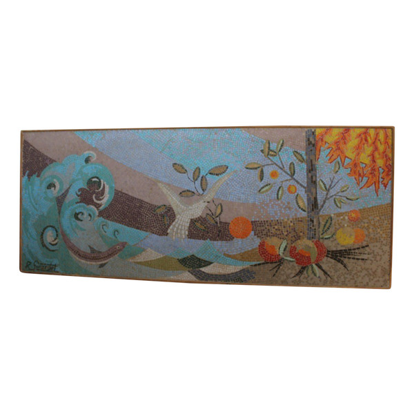 Mosaïque Représentant La Mer Vers 1950 Par Girardet